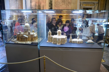 Models of the four churches that were on the site
